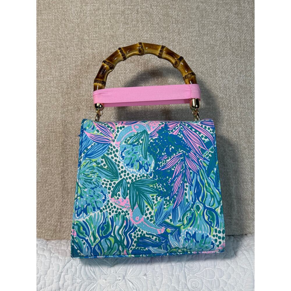 NWOT Lilly Pulitzer Women Blue/Pink Holiday In The Sun Bag Wallet Purse Set - Picture 2 of 12